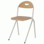 CHAISE MALIBU AST - T7 - ASS/DOS HÊTRE / ALU BLANC 9016 - MANUTAN EXPERT