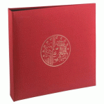 CLASSEUR NUMISMATIQUE + 5 FEUILLES PLASTIQUE - 24,5X25 CM - BORDEAUX