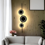 ECO-LIGHT APPLIQUE MURALE LED PLANETARIUM, NOIR, HAUTEUR 120 CM, 3 LAMPES ALU