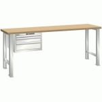 ÉTABLIS BLANC GRIS 2000X800X900 CAP. 500KG ET 3 TIR. 75KG - LISTA