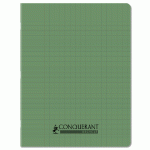 LOT DE 10 - CAHIER CONQUERANT RECYCLE AGRAFE 170X220 96P SEYES POLYPRO VERT