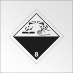 LOT DE 2 - PLAQUE ADR - TRANSPORT MATIÈRES CORROSIVES - DANGER CLASSE 8 - 250 X 250 MM - VINYLE