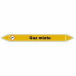 LOT DE 3 - MARQUEUR DE TUYAUTERIE - GAZ MIXTE - NFX 08-105 - VINYLE LAMINÉ 250 X 26 MM