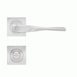 POIGNÉES DE PORTE SUR ROSACES CARRÉES ER 88Q NEVADA - INOX SATINÉ -CONDAMNATION KARCHER DESIGN