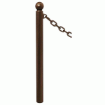 POTELET PROVINCE Ø76 MM CHAINES 1 ANNEAU BOULE MARRON 8017 - PROCITY
