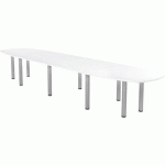 TAB. CONF. ELGA PIED TUBE 480X113 CM PLT MÉLAMINÉ BLANC/ALU - MBA