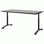 TABLE MALIBU 160X80 T3/T6 DL ST ISOS GRIS 1400/NO NOIR 9005 - MANUTAN EXPERT