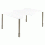 TABLE PMR 162 X 110 CM RÉGLABLE STRATIFIÉ - BLANC/GRIS - SUNSET CREATION