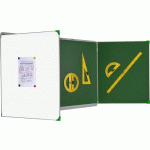 TABLEAU TRIPTYQUE 1 X 2 M ÉMAILLÉ MIXTE INTÉRIEUR VERT CADRE ALUMINIUM ANODISÉ - MANUTAN COLLECTIVITÉS