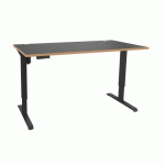 BUREAU ASSIS-DEBOUT ERGOSUP PREMIUM À MÉMOIRE DE POSITION PIED ANTHRACITE PLATEAU CARBONE L 140 CM