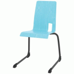 CHAISE COQUE SODA PIÈTEMENT LUGE ACIER - BLEU LAGON/CARBONE