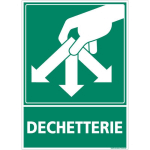 SIGNALETIQUE.BIZ FRANCE - PANNEAU RECYCLAGE TRI DES DÉCHETS EN DÉCHETTERIE, TRI SÉLECTIF DES DÉCHETS. RECYCLAGE EN DÉCHETTERIE. AUTOCOLLANT OU PVC OU