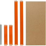 SHELFPLAZA - PRO 80X50 CM ENSEMBLE COMPLET DE TABLETTES POUR ÉTAGÈRES SANS VIS EN BLEU-ORANGE / TABLETTE EN FIBRE HAUTE DENSITÉ (HDF) / TABLETTES