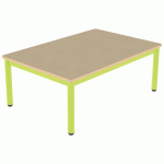 TABLE CARÉLIE 120X80 T1 STR POLY. HÊTRE MIEL BEIGE/VERT AC - MOBIDECOR