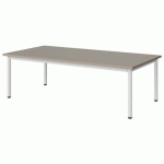 TABLE MALIBU 160X80 T1 4P STRA ABS GRIS U727/BLC 9016