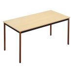 TABLE POLYVALENTE DROIT - L. 160 X P. 80 CM - PLATEAU ERABLE - PIEDS BRUN