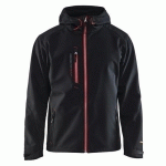 VESTE SOFTSHELL À CAPUCHE NOIR/ROUGE TAILLE L - BLAKLADER