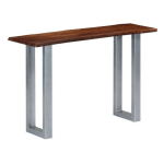 LES TENDANCES - CONSOLE ACACIA MASSIF FONCÉ ET MÉTAL GRIS MIJI