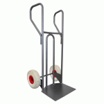 DIABLE ACIER TABLIER INCURVÉ POIGNÉE FERMÉE GRANDE PELLE 250 KG ROUES ROUES PREMIUM INCREVABLES