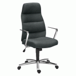 FAUTEUIL DE BUREAU ALTENA TISSU GRIS - AVEC ACCOUDOIRS, APPUI-TÊTE - MÉCANISME SYNCHRONE - PIED ALUMINIUM