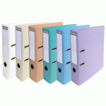 LOT DE 10 - CLASSEUR À LEVIER CARTONNÉ PREM TOUCH EXACOMPTA A4 - DOS 7 CM COULEURS ASSORTIES PASTEL