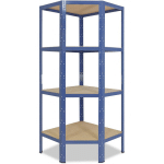 SHELFPLAZA - HOME 155X80X50 CM ÉTAGÈRE D'ANGLE BLEU / ETAGERE ANGLE EN METAL 4 NIVEAUX / ETAGÈRES D'ANGLE AVEC CAPACITÉ CHARGE 175KG PAR NIVEAU /