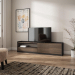 SKRAUT HOME - MEUBLE TV, BANC TÉLÉ, 207X50X37 CM, POUR LES TV JUSQU