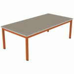 TABLE CARÉLIE MOB 160X80 T2 STR POLY. ÉRABLE G. BEIGE/PAPAYE - MOBIDECOR
