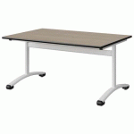 TABLE MALIBU 120X80 T3 DL STRA CHÊNE 1146/NOIR BLC 9016
