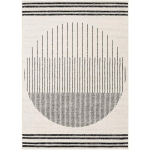 TAPIS DE SALON À POILS COURTS ET DOUX SCANDINAVE MODERNE BLANC ET NOIR 130 X 170 CM - SURYA