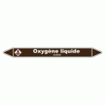 LOT DE 5 - MARQUEUR TUYAUTERIE - OXYGÈNE LIQUIDE - VINYLE LAMINÉ -NFX 08-105 450 X 52 MM
