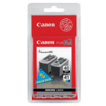 PACK 2 CARTOUCHES CANON PG 40 ET CL 41 NOIR ET COULEURS POUR IMPRIMANTES JET D