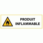 PANNEAU DE DANGER ISO EN 7010 - MATIÈRES INFLAMMABLES - W021  - 297 X 105 MM - PVC