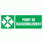 PANNEAU MESSAGE POINT DE RASSEMBLEMENT POUR ÉVACUATION 33 X 12 CM POLYSTYRÈNE ANTICHOC