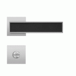 POIGNÉES DE PORTE SUR ROSACES CARRÉES EPL 53Q TORINO - NICKELÉ ET NOIR - CONDAMNATION KARCHER DESIGN