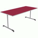 TABLE BANDANA 180X80 T5 DL STRAT POLYURÉTH. CERISE GRIS/9006 - MOBIDECOR