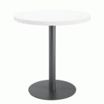 TABLE DE RÉUNION RONDE BLANC Ø 80 CM - PIÉTEMENT ANTHRACITE - ARCH