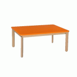 TABLE LILI 120 X 80 CM T00 PLATEAU VERT PIÈTEMENT HÊTRE - MANUTAN COLLECTIVITÉS