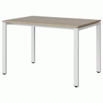 TABLE RECTANGULAIRE MALIBU 120X80 T6 CHANT SOUDÉ CHÊNE/BLANC - MANUTAN EXPERT