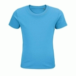 TEE-SHIRT PERSONNALISABLE ENFANT COTON ORGANIQUE BIO JERSEY 175 AQUA
