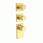 THERMOSTATIQUE À ENCASTRER BLOCK SYSTEM AVEC FERMETURE ET RÉGLAGE DU DÉBIT. (4 V - TRES 20635499OR