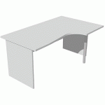 BUREAU RETOUR À DROITE PIEDS PANNEAUX FAST - 160 CM - GRIS