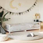 CADRE DE LIT POUR ENFANTS BLANC 80X200 CM BOIS DE PIN MASSIF