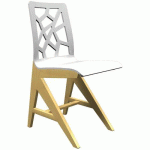 CHAISE IRISS AST COQUE GRIS PERLE/HÊTRE NATUREL