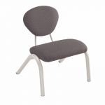 CHAISE VISITEUR EVA TISSU AVEC ACCOUDOIRS  NOIR / ALUMINIUM