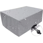 GROOFOO - HOUSSE DE MOBILIER D'EXTÉRIEUR,BACHE IMPERMÉABLE COUPE-VENT ANTI-UV,HOUSSE DE PROTECTION RECTANGULAIRE EN TISSU OXFORD 210D ARGENT 205X 104