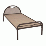 LIT TÊTE MÉTAL/PANNEAU BÉTON ALBA SOMMIER AGGLO 80X200CM COLORIS BRUN GIVRÉ - MANUTAN COLLECTIVITÉS