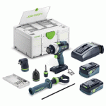 PERCEUSE-VISSEUSE 18V QUADRIVE TDC 18/4 5,0/4,0 I-SET + 2 BATTERIES 4AH / 5AH + CHARGEUR + COFFRET SYSTAINER SYS3 - FESTOOL - 577612