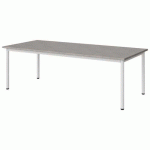 TABLE MALIBU 180X80 T3 4P STRA ABS BÉTON F186/BLC 9016