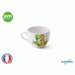 TASSE A CAFE 17 CL MELAMINE BLANCHE DECOR FEUILLES